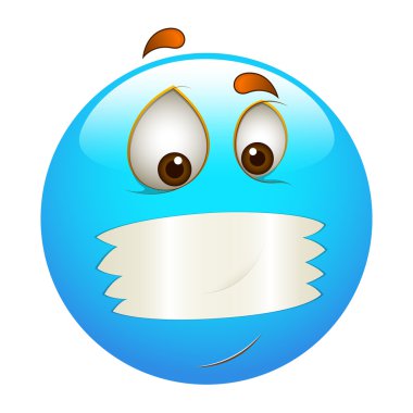 Smiley ifadeleri vektör - ağzını kapalı karşı karşıya.