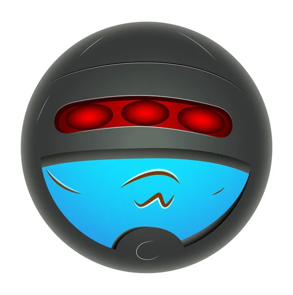 Sorridente Emoticons Vettore del viso - Bike Rider — Vettoriale Stock