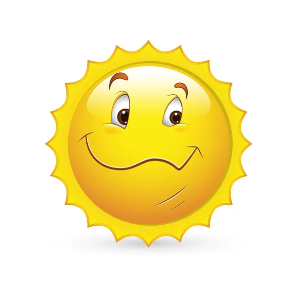 Sorridente Emoticons viso vettoriale - Happy Sunny Look — Vettoriale Stock