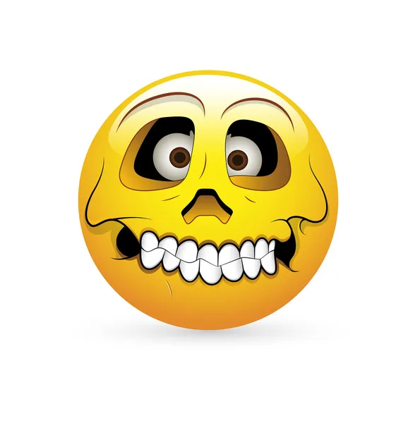 Smiley Emoticons Face Vector - Skull Expression — Stock Vector