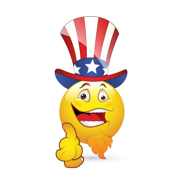 Smiley hangulatjelek szembe vektor - uncle sam — Stock Vector