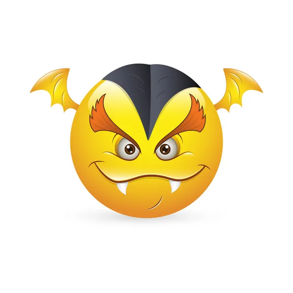 Emoticones sonrientes Vector facial - Expresión de vampiro — Archivo Imágenes Vectoriales