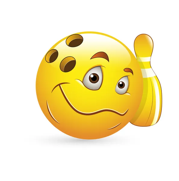 Smiley emoticons geconfronteerd met vector - Bowlen — Stockvector