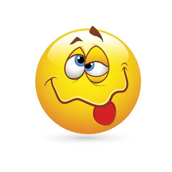 Smiley Emoticons Vetor de Rosto Expressão Bêbada —  Vetores de Stock