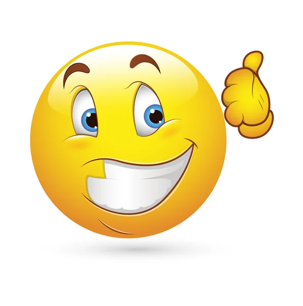 Emoticon sorridenti Vettore facciale - Espressione felice — Vettoriale Stock