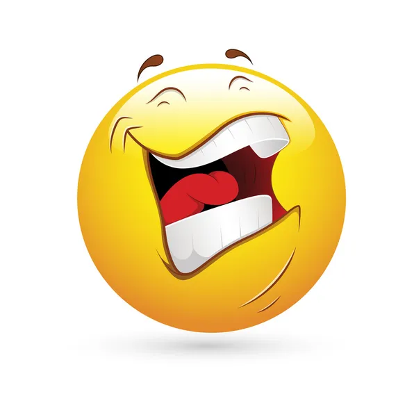 Smiley Emoticons Face Vector - Laughing — Stock Vector