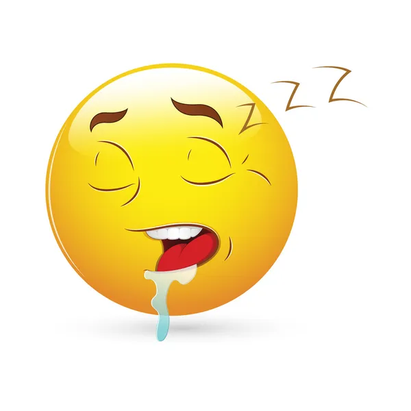 Smiley Emoticons Face Vector - Sleeping Expression - Stok Vektor