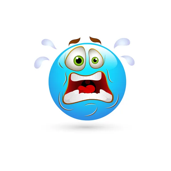 Smiley Emoticons Face Vector - Shocked — Stock Vector