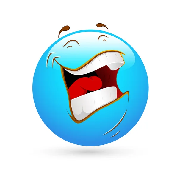 Smiley emoticons geconfronteerd met vector - luid lachen — Stockvector