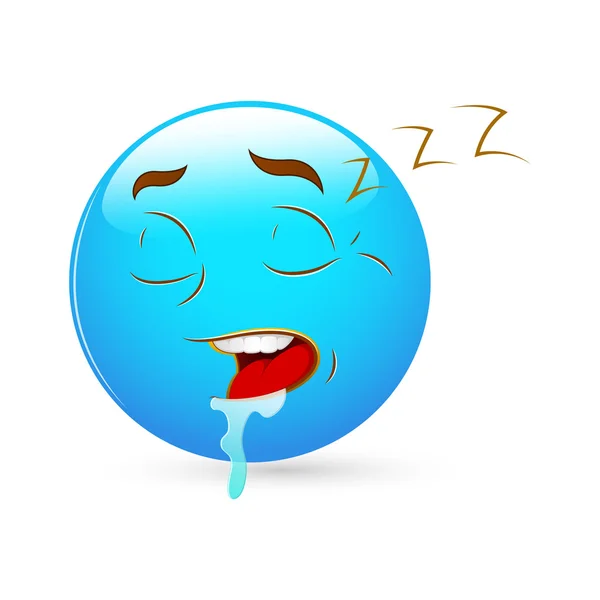 Emoticones sonrientes Vector facial - Dormir — Archivo Imágenes Vectoriales