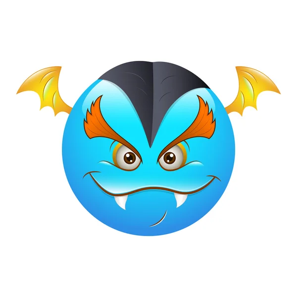 Emoticons Smiley Gesicht Vektor - Fledermaus — Stockvektor
