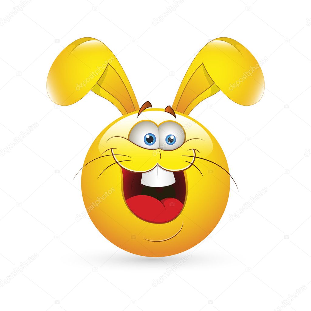 Smiley Emoticons Face Vector - Easter Bunny