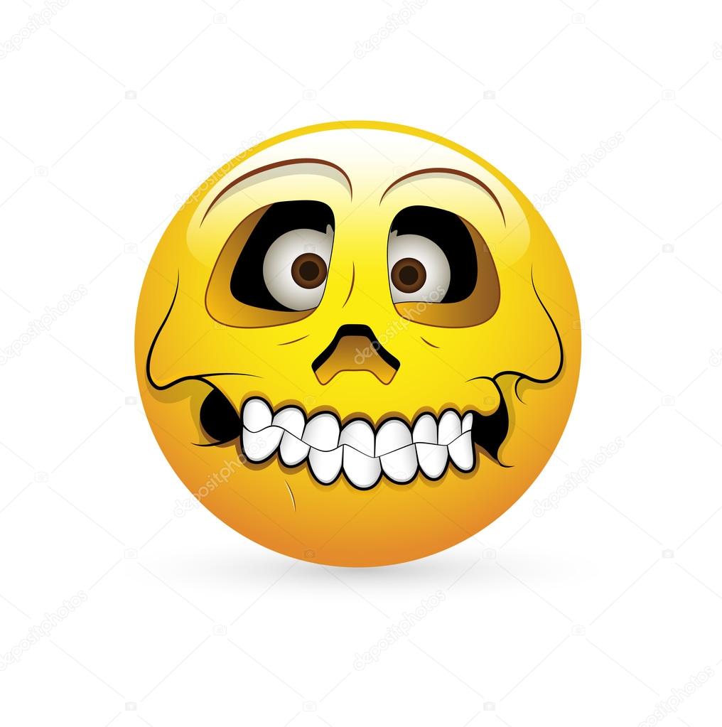 Smiley Emoticons Face Vector - Skull Expression