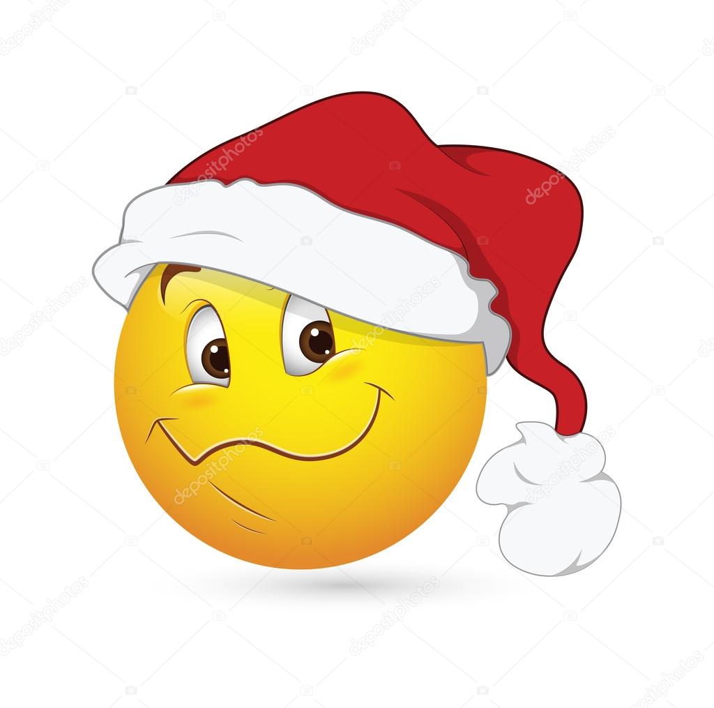 Smiley Emoticons Face Vector - Christmas Expression