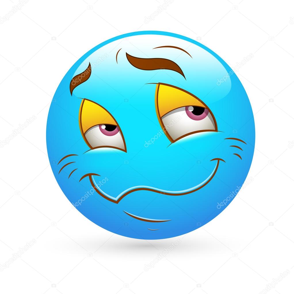 Smiley Emoticons Face Vector - Blushing