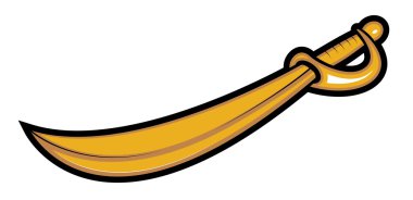 Altın kılıç vektör dövme illüstrasyon