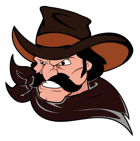 Cowboy Jinete de Caballo Mascota — Vector de stock