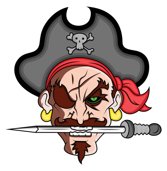 海賊のマスコットのベクトル図 — ストックベクタ