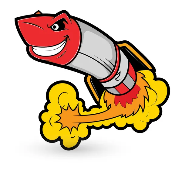 Mascotte de Rocket Cartoon Vector — Image vectorielle