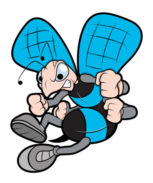 Angry Bee Mascot Vector Illustraton