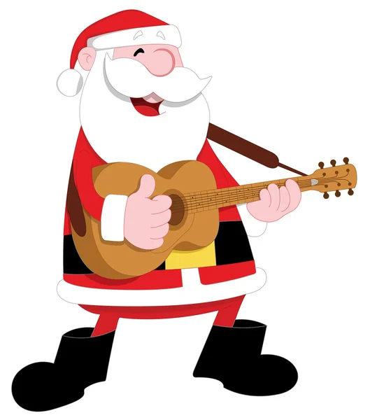 Gitar Bermain Santa - Stok Vektor