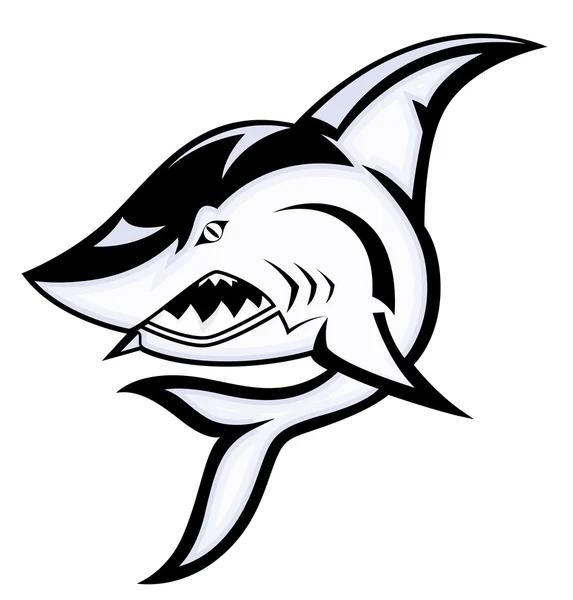 Angry Shark Mascot Vector Illustration — Stock Vector