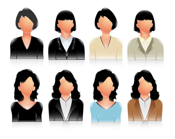 Vectores de perfil de mujer — Vector de stock