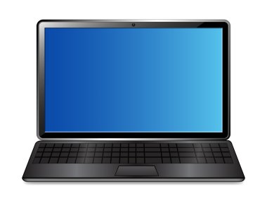 boş ekran ile laptop vektör çizim