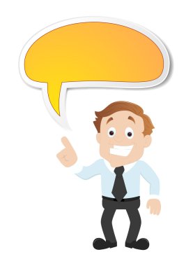 Konuşma balonu olan iş adamı