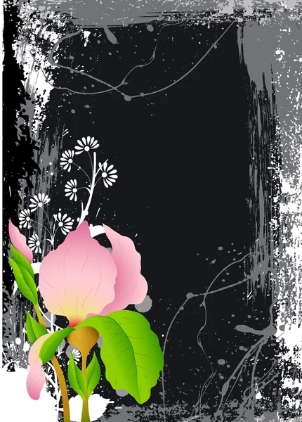 Karanlık çiçek arka plan vektör çizim — Stok Vektör