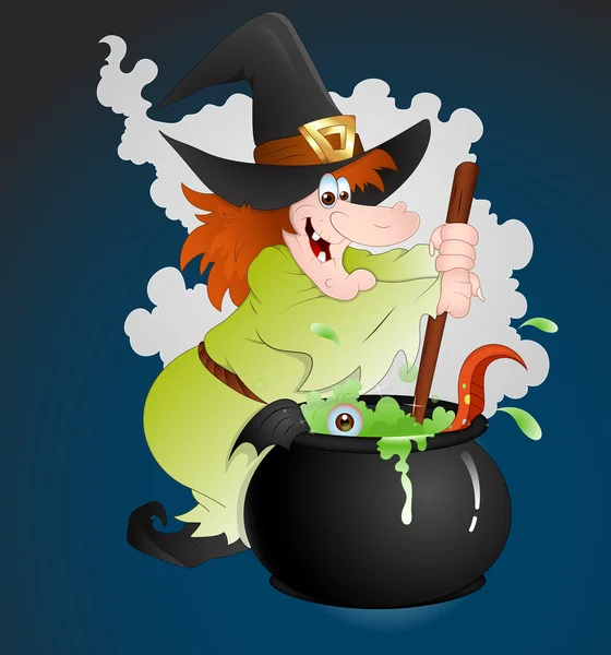 Heks maken potion — Stockvector