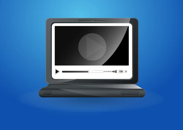 Lecture vidéo sur ordinateur portable — Image vectorielle