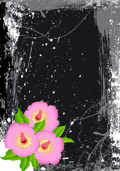 Latar belakang floral hitam - Stok Vektor
