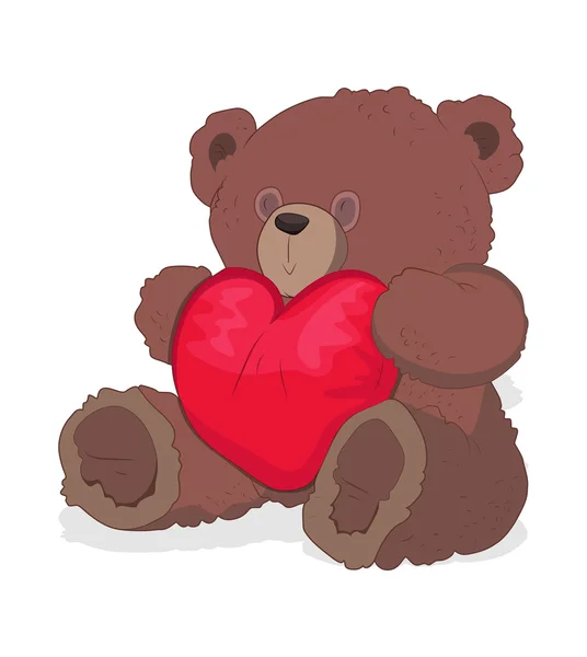 Vector de oso de peluche San Valentín — Vector de stock