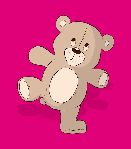 Oso de peluche vector ilustración — Vector de stock