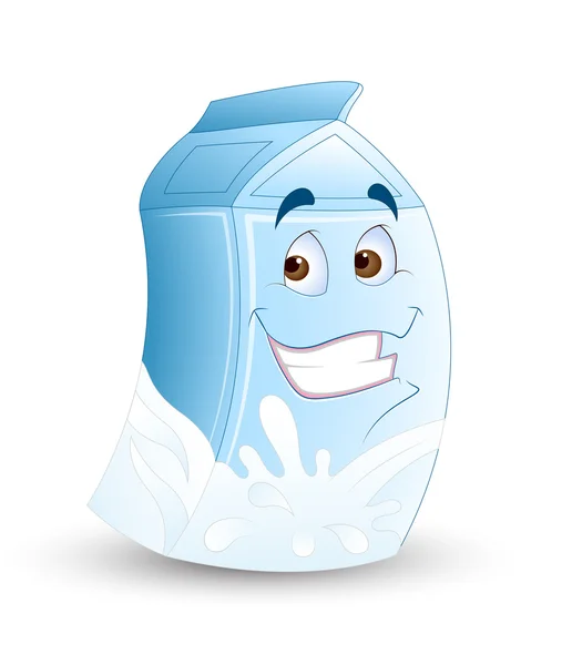 Gelukkig melk Pack Cartoon — Stockvector