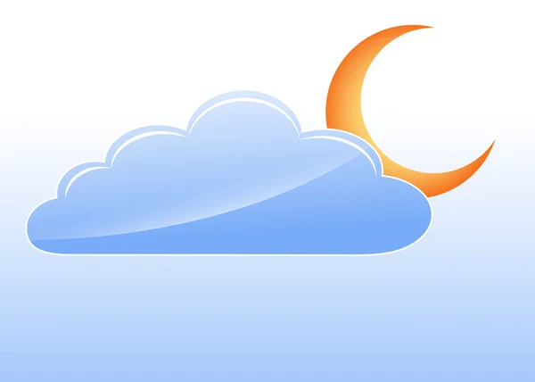Cloud met maan vector — Stockvector