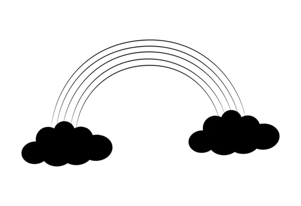 Nuvens de arco-íris Silhueta — Vetor de Stock