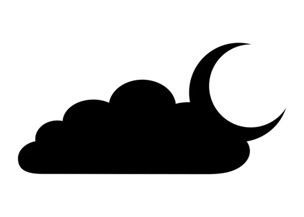 Moon with Cloud Shape — Stock Vector