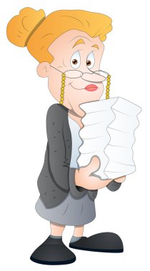 Office kadın - çizgi film karakteri - vektör çizim