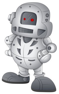 Robot - çizgi film karakteri - vektör çizim