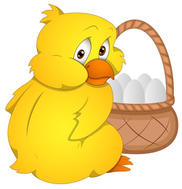 Paskalya tavuk - çizgi film karakteri - vektör çizim