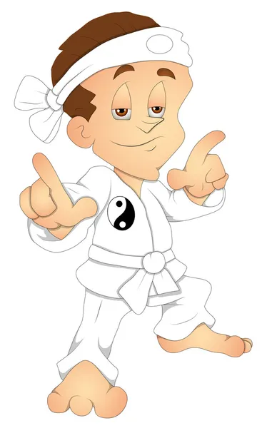 Ilustracja wektorowa karate - postać z kreskówki- — Wektor stockowy