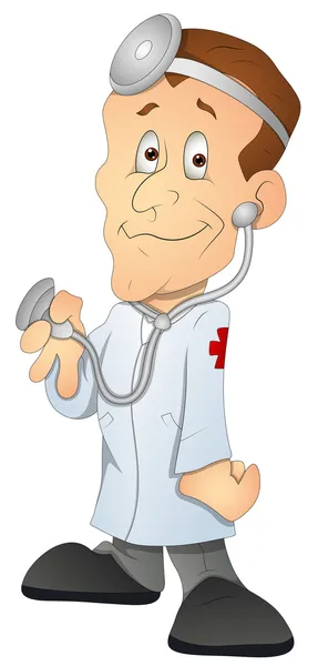 Doctor - Personaje de dibujos animados - Ilustración vectorial — Vector de stock