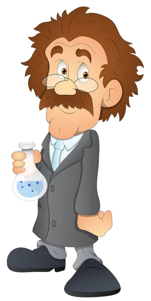 Scientist - Cartoon Character - Vector Illustration — Stock Vector