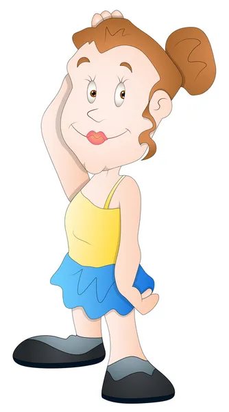 Bailarina del vientre - Personaje de dibujos animados - Ilustración de vectores — Archivo Imágenes Vectoriales