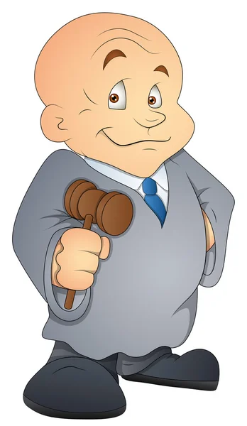Juiz - Personagem dos desenhos animados - Ilustração vetorial — Vetor de Stock