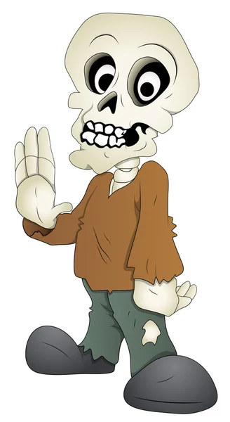 Esqueleto bonito - Personagem de desenhos animados - Ilustração vetorial — Vetor de Stock
