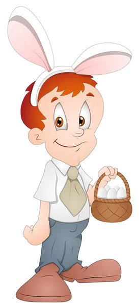 Easter Boy - Personaje de dibujos animados - Ilustración vectorial — Archivo Imágenes Vectoriales