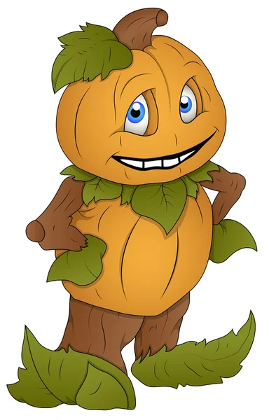 Pumpkin Man - Cartoon Character - Vector Illustration — Stock Vector